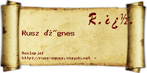 Rusz Ágnes névjegykártya