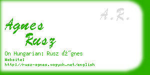 agnes rusz business card